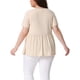 thumbnail image 3 of Agnes Orinda Camisas de Canalé para Mujer de Talla Grande, Blusas Peplum Sólidas con Cuello Cuadrado, Ropa Babydoll 1X Beige, 3 of 6