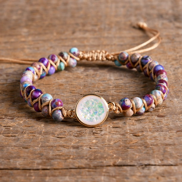 Healing Yoga Beaded Bracelet - Double Layer Adjustable Geometric Jewelry for Anxiety Relief and Stress Management