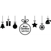 Rienda Libre Graphics - Decomural Hanging Baubles Merry Christmas Ws-45420
