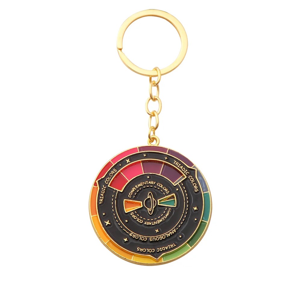 Estoykuku - Llavero Metálico Giratorio Rueda De Color Círculo Cromático