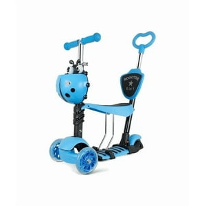 Genérico - Monopatín Scooter 5 En 1 Con Luz Led Color Celeste