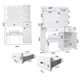 thumbnail image 3 of Vanity Desk with Lights, Vanity Set with Mirror, Makeup Vanity Desk with Large Drawers & Three Level Storage Dreeser, Vanitys/Vanities with 3 Lights Brightness Adjustable for Bedroom, White, 3 of 3