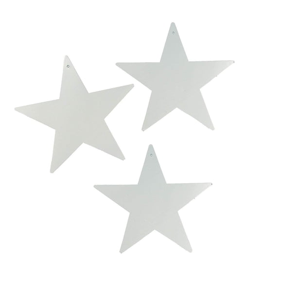 Decoración de pared para fiestas Cardboard Stars Fun Express, color plateado, 12 piezas