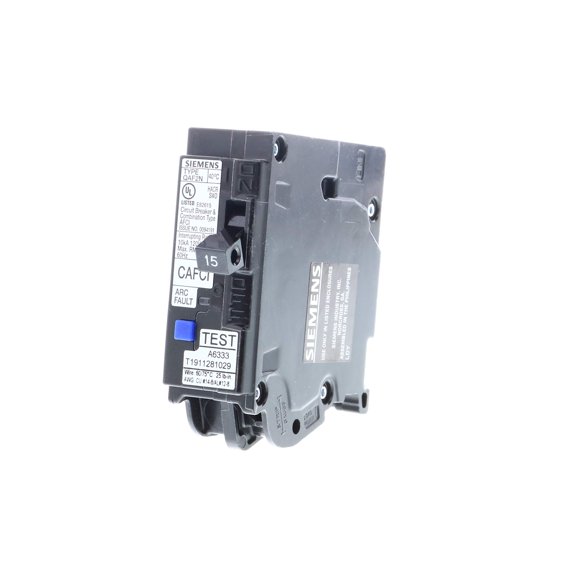 Disyuntor SIEMENS de 15 amperios y 1 polo combinado tipo AFCI