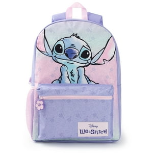 Mochila Disney Lilo & Stitch Para Niñas, Color Morado Y Rosa, 42 Cm