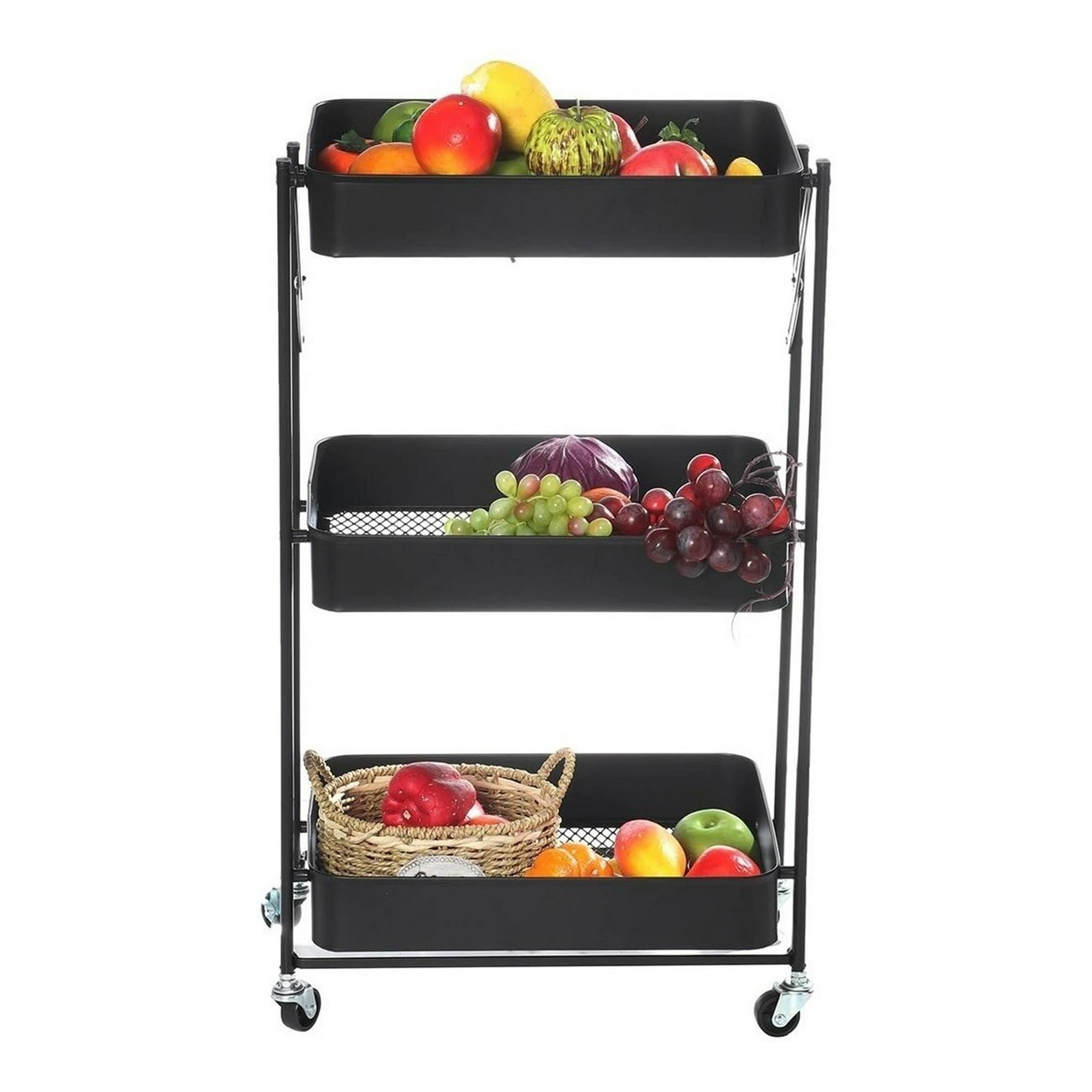 Genérico - Carro Organizador Almacenaje Cocina 3 Estante Ruedas Plegable