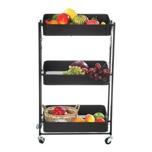 Genérico - Carro Organizador Almacenaje Cocina 3 Estante Ruedas Plegable