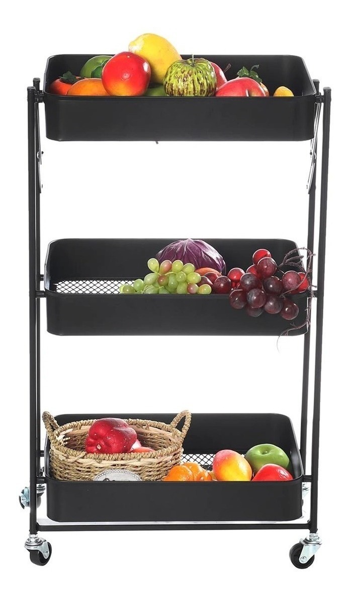 Genérico - Carro Organizador Almacenaje Cocina 3 Estante Ruedas Plegable
