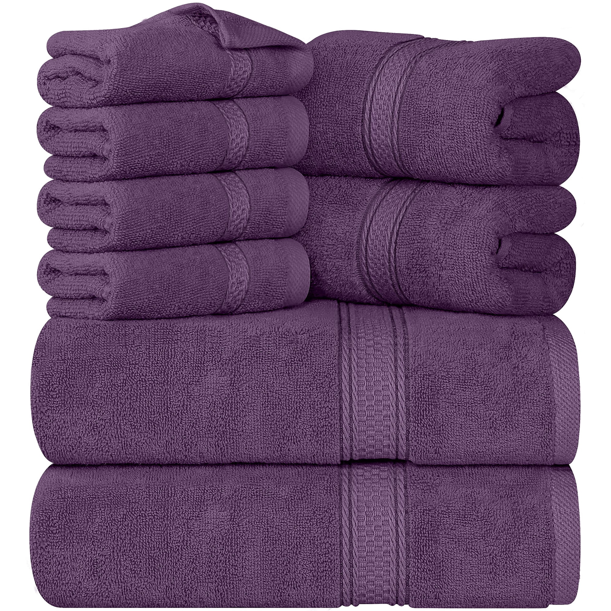 Juego De Toallas Utopia Towels, 8 Unidades, 600 G/m², 100% Algodón, Color Ciruela