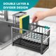 thumbnail image 4 of Soporte de esponja para fregadero de cocina Sinnsally, 2 niveles, acero inoxidable, 4 of 7