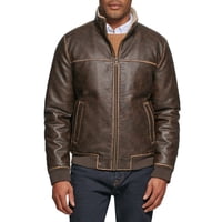 Chaqueta Tommy Hilfiger Smooth Lamb Touch De Piel Sintética Marrón