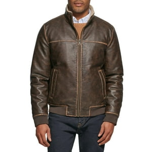 Chaqueta Tommy Hilfiger Smooth Lamb Touch De Piel Sintética Marrón