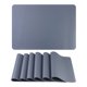 thumbnail image 1 of REGALWOVEN 6 Paquete de Manteles Individuales de Cuero Sintético para Decoración de Mesa de Comedor de Cocina Lavables Resistentes al Calor Manteles Individuales Limpiables Gris Oscuro 17*12in, 1 of 7