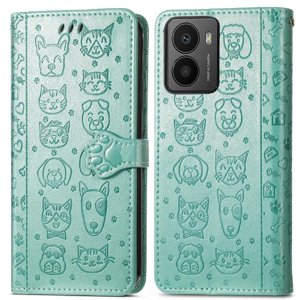 Funda Cartera Foxdock Para Hmd Fusion , Flip Pu Con Relieve De Gatos Y Perros, Tarjetero Y Soporte
