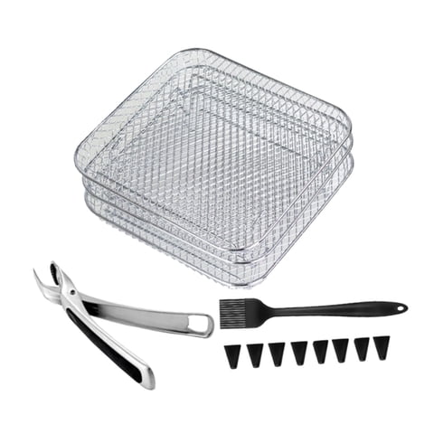 Bothyi - 3 Rejillas Para Freidora De Aire, Multicapa, Antiadherentes, Apilables, Cuadradas