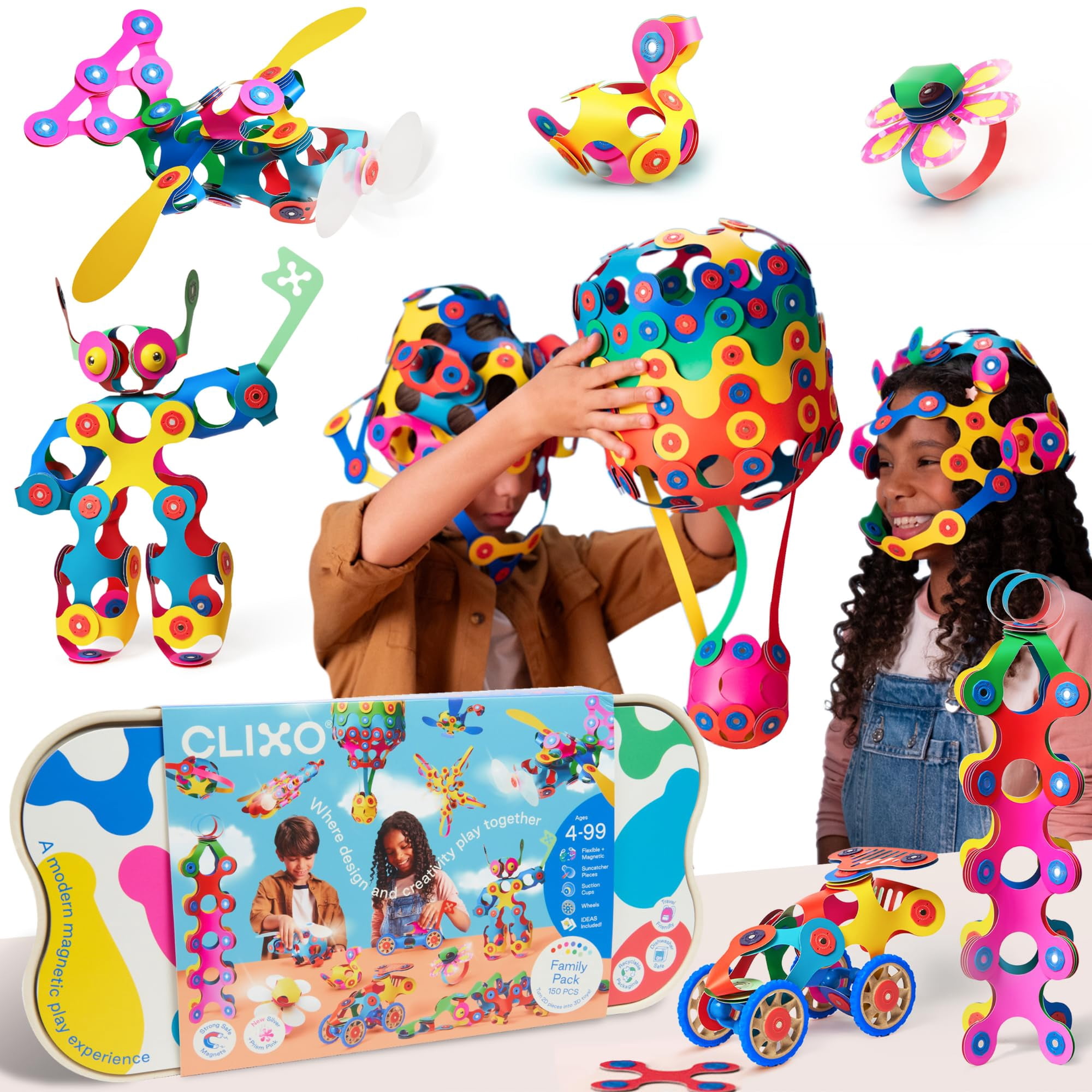 Juego De Construcción Clixo Family Pack De 150 Piezas Para Familias De Más De 4 Años