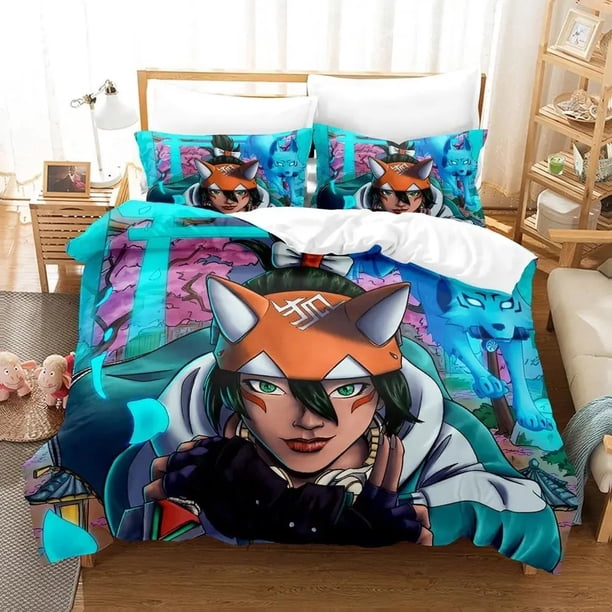 Game Overwatch Kiriko Heads Bedding Set Boys Girls Duvet Cover Pillowcase Bed Kids Adult Home Textileextile
