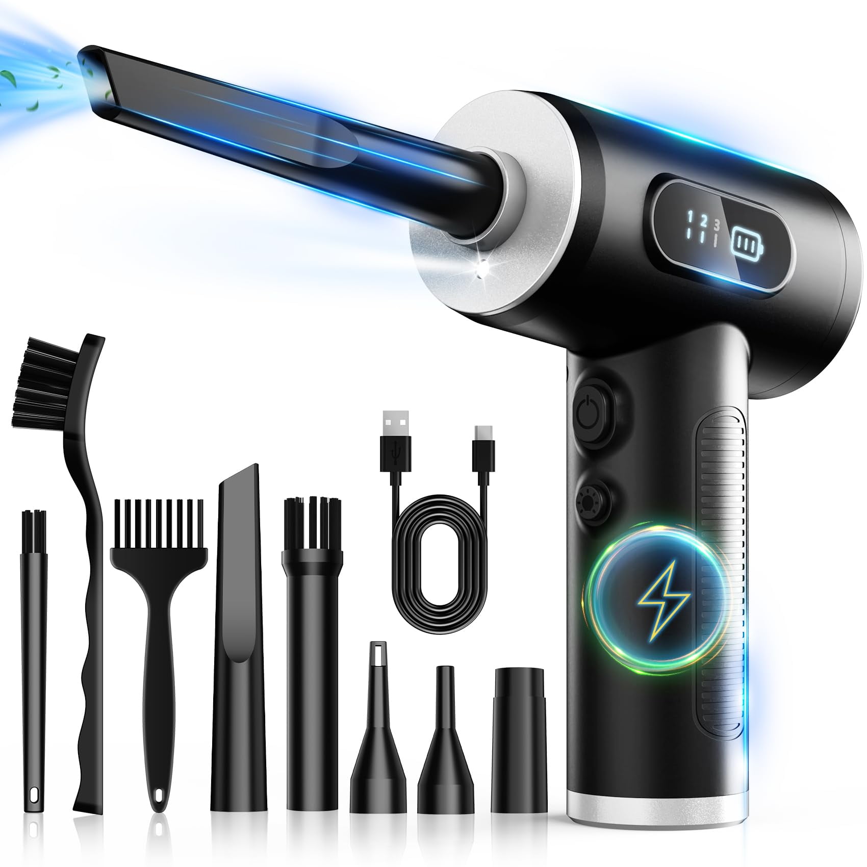 Plumero Eléctrico Fresmol 100000rpm Con Luz Led Negra