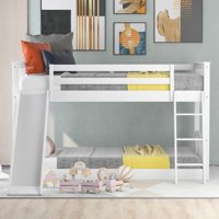M&Ms - Twin Over Twin Bunk Bed With Convertible Slide And Ladder, White(Old Sku Sm000213)
