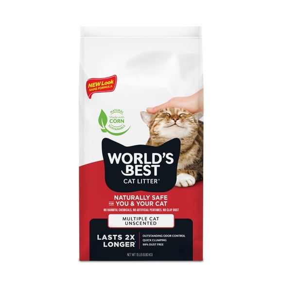 La mejor arena para gatos múltiples del mundo, sin perfume, 6,8 kg