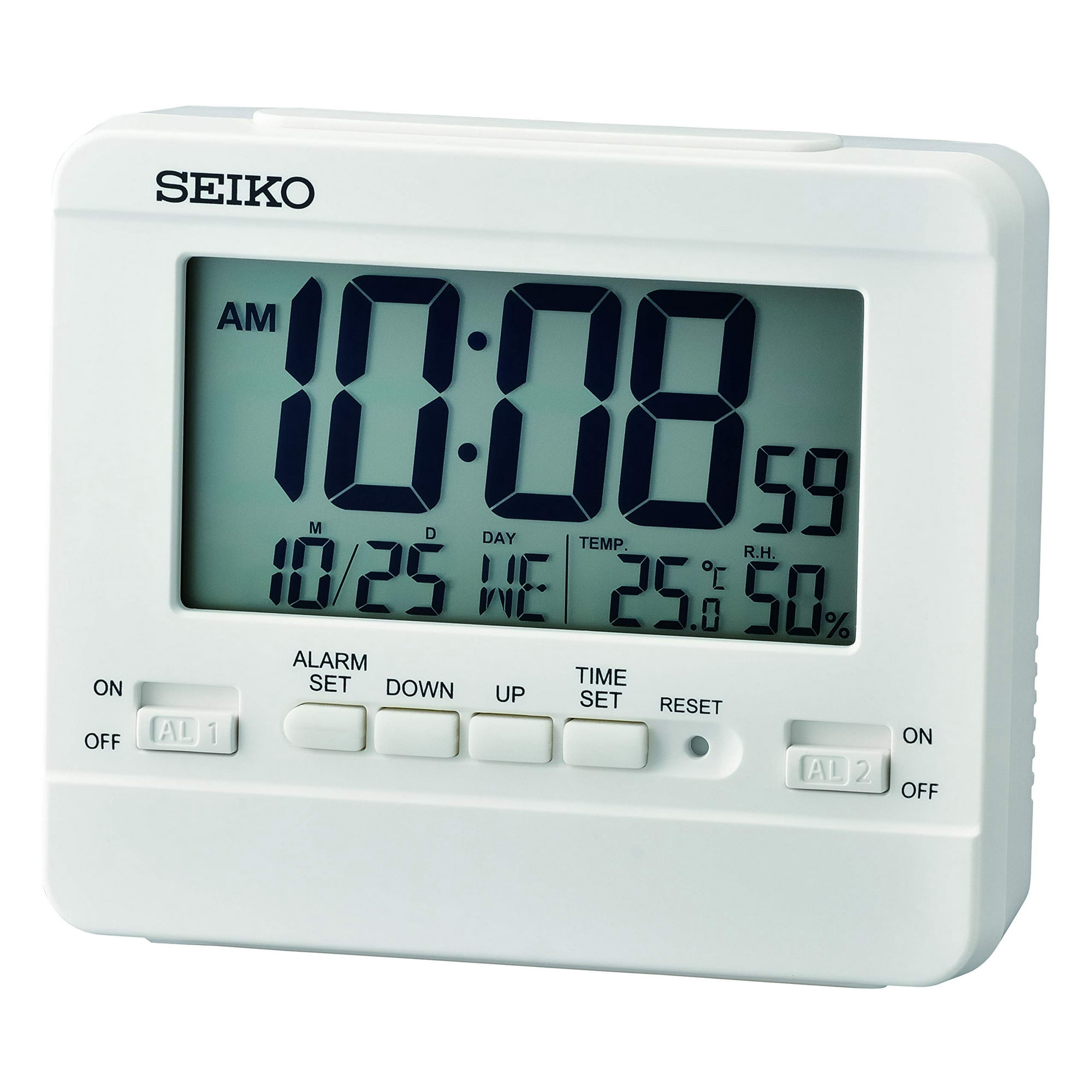 Despertador Seiko Everything Digital Con Termómetro E Higrómetro