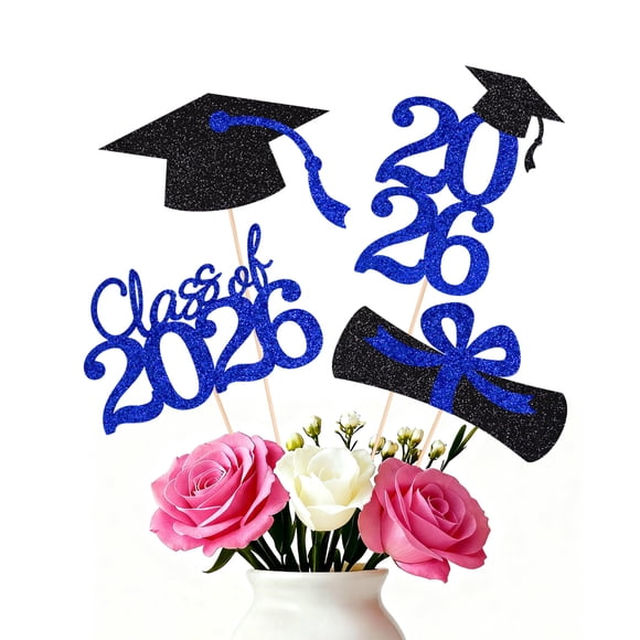 Centros de mesa para decoración de graduación Clase de 2026 (16 piezas)