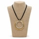 thumbnail image 2 of Collar Negro Con Dije De Aros Dorado Y Plateado 34 Cm, 2 of 3