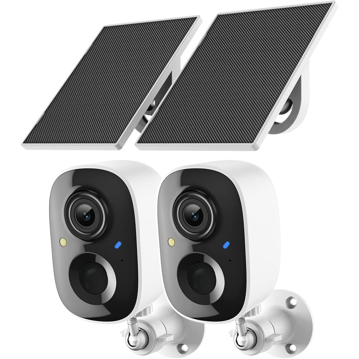 Cámara Seguridad Exterior Fazoxo 2k Solar Wifi 2 Pack Ip65
