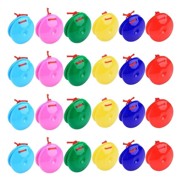 24 Uds Castañuelas Para Dedos Juguetes Musicales Juguetes Rítmicos Para Niños Niñas