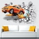 thumbnail image 1 of 1pc Self-Adhesive Wall Decal, Automobile Wall Art, Break Through The Wall Contact Paper, Wallpaper For Bedroom Children's Room, Home Decor, 1 of 5