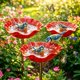 thumbnail image 1 of Estacas jardín flor metal 4 uds baño pájaros cuenco agua abejas decoración exterior jardín, 1 of 7