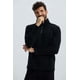 thumbnail image 2 of Polerón Hombre Half Zipper Liso Negro, 2 of 4