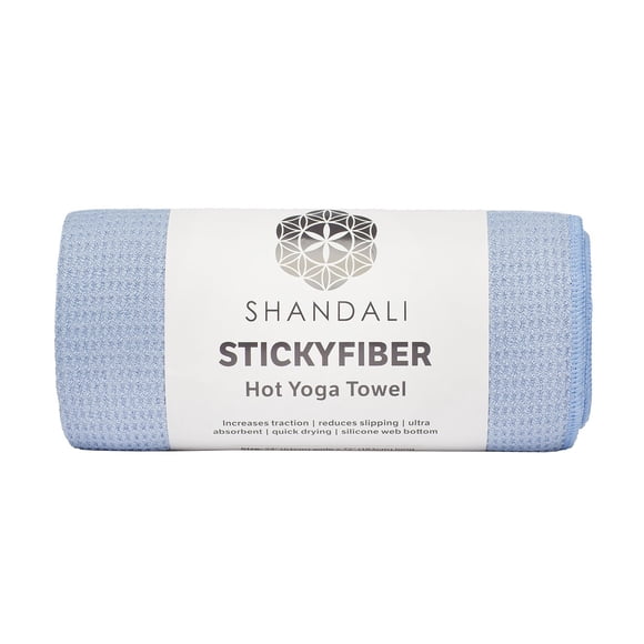 Toalla de yoga Shandali Stickyfiber, silicona caliente, 61 x 183 cm, azul
