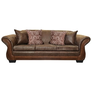 América Decora - Sofá Con Resorte Estructural 4 Personas Finis Envejecido Café Claro X