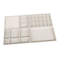 Ioensy - 4 Piezas Bandejas De Joyería Organizador Inserto Divisor Para Regalo Reloj Collar Beige