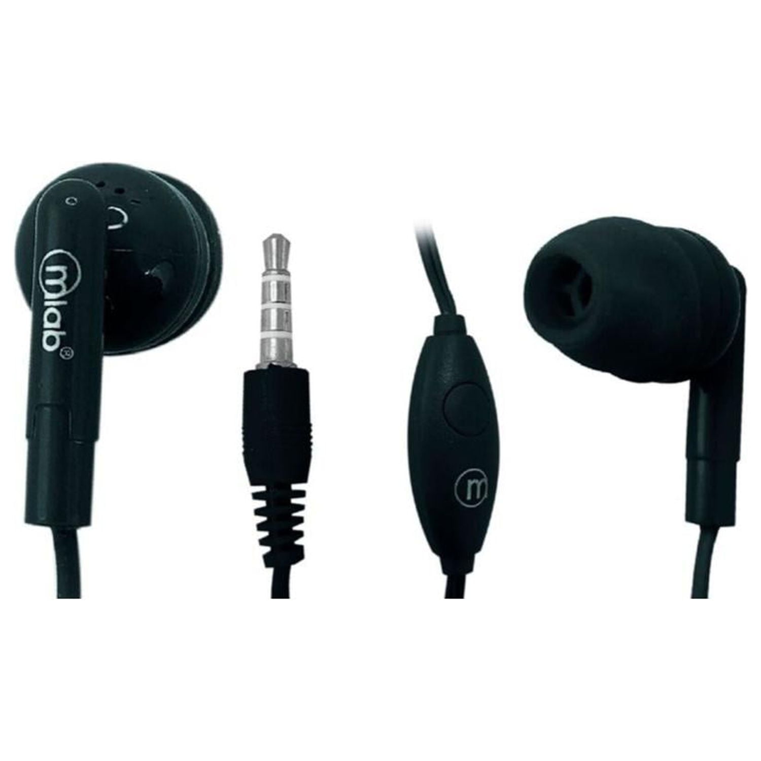 Mlab - Audifonos Manos Libres Jack 3.5 In Ear Negro Gummy