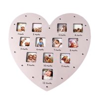 Bothyi - Marco De Primer Año De Bebé En Forma De Corazón Para Decoraciones De Fiesta Cumpleaños Recién Nacido Rosa