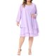thumbnail image 2 of Agnes Orinda Vestido Midi Sin Mangas de Chifón en Tallas Grandes para Mujer y Cárdigan de Manga Larga Abierto al Frente Conjunto Elegante Formal de Boda de 2 Piezas 3X Púrpura, 2 of 6