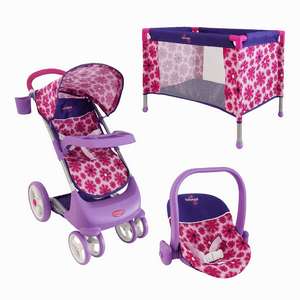 Bebesit - Coche Muñeca Con Silla Y Cuna Rosada