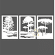 thumbnail image 2 of Set de 3 Cuadros Paisaje Árboles Araucarias Blanco, 2 of 2
