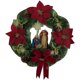 thumbnail image 1 of Corona De Navidad Redonda Adorno Colgante Ventana De Pared Decoración De Oto?o Al Aire Libre Rojo, 1 of 5