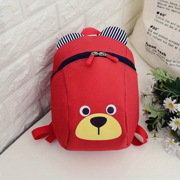 Canvas Bear Backpack For Age 1-3 Kids Cartoon Kindergarten Backpack School Birthday Gift