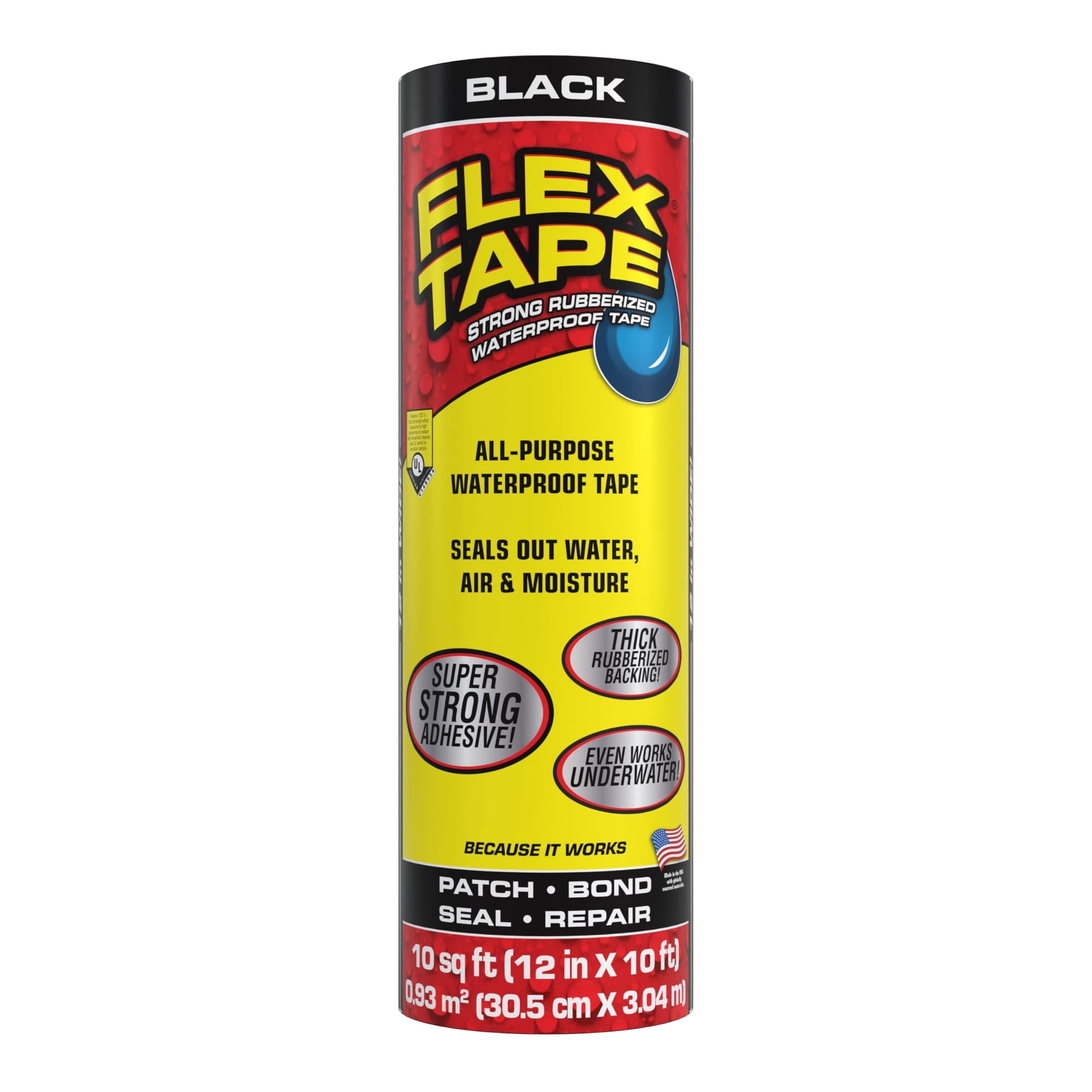 Cinta Impermeable Flex Tape Original, Gruesa, 30 Cm X 3 M, Negra