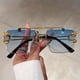 thumbnail image 1 of Stylish Rimless Sunglasses for Women & Men - UV400 Protection, Animal Decor & Gradient Lens - Perfect for Beach Parties!, 1 of 5