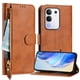 thumbnail image 1 of FOXDOCK Funda Tipo Cartera para Xiaomi Redmi 13x Cuero PU con Cremallera y Correa de Muñeca, Ranuras para Tarjetas, Soporte Plegable, Cierre Magnético, 1 of 5