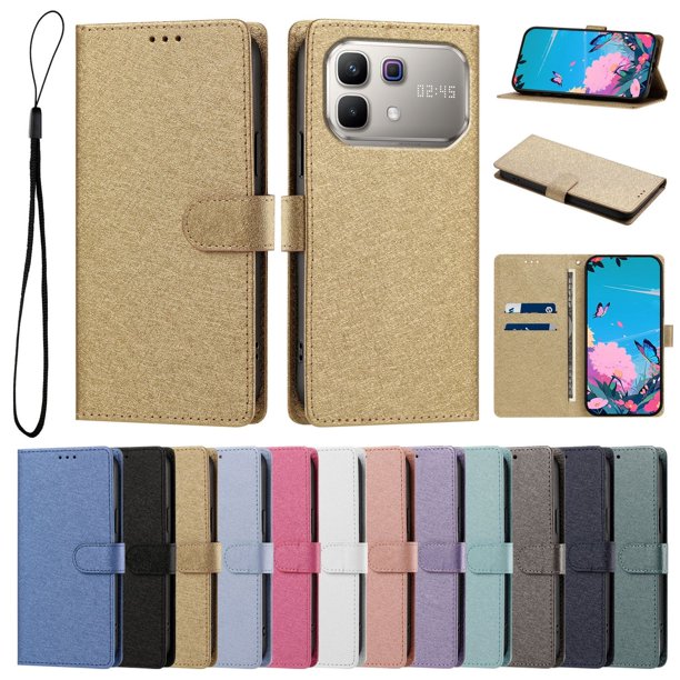 Cartera Protectora para Infinix Note 60 con Soporte, Dorado