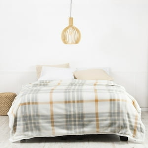 Mashini - Frazada Polar-Sherpa Estampada 1.5 P Tartan Gris
