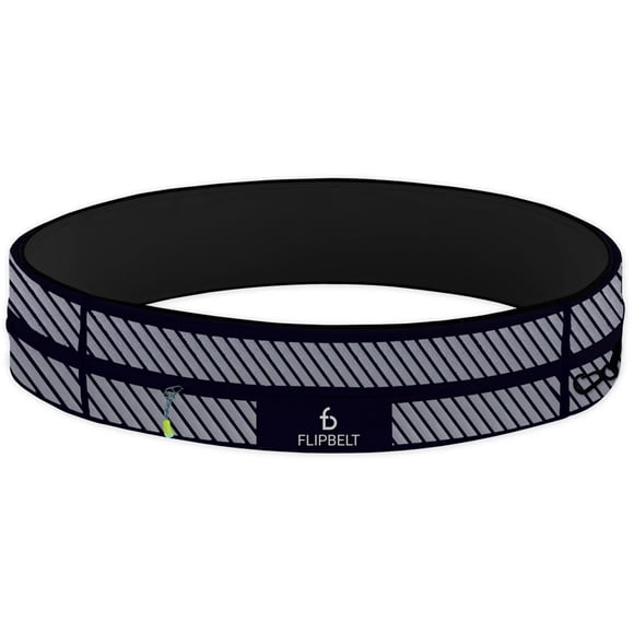 Riñonera FlipBelt, cinturón para correr con cremallera M, reflectante, negro