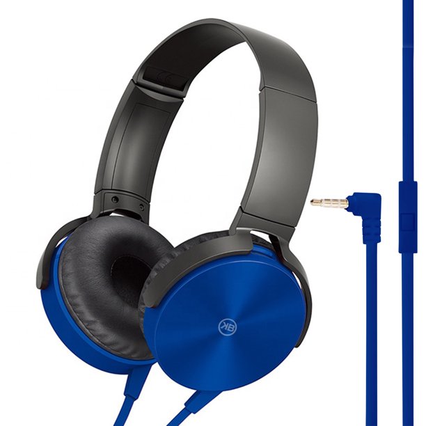 Audífonos Head band Extra Bass Con Cable Y Micrófono Kbod I15 Azul