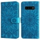 thumbnail image 1 of Funda tipo cartera FOXDOCK para Samsung Galaxy S10 , diseño girasol en relieve, cuero PU, cierre magnético, soporte y tarjetero, 1 of 5